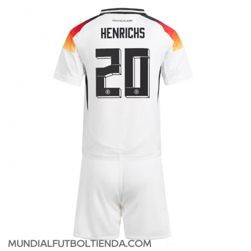 Camiseta Alemania Benjamin Henrichs #20 Primera Equipación Replica Eurocopa 2024 para niños mangas cortas (+ Pantalones cortos)